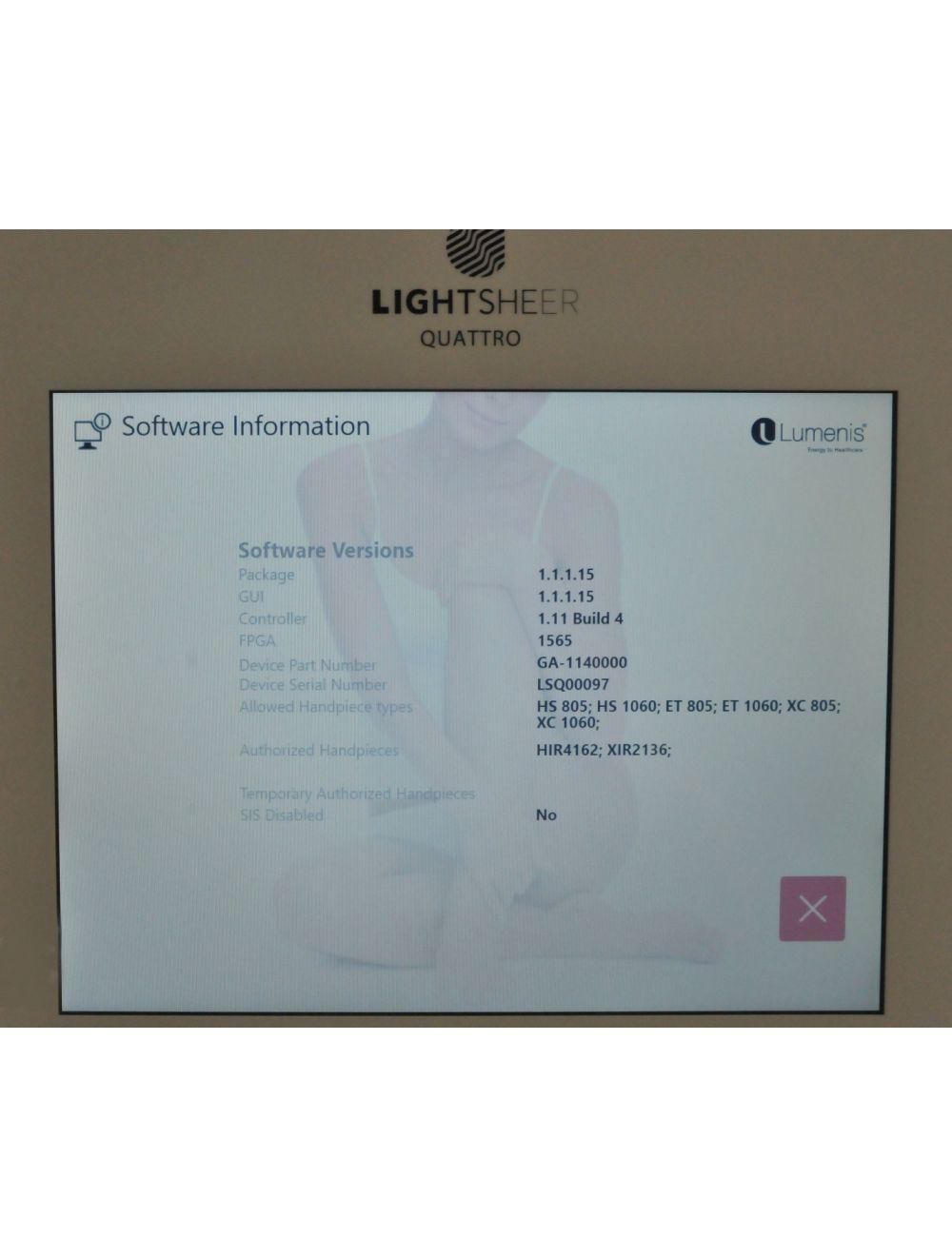 2019 Lumenis LightSheer Quattro Diode Laser Hair Removal Light Sheer 805 1060 nm