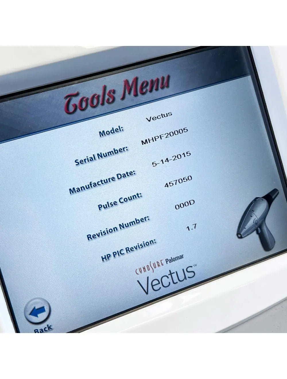 2015 Cynosure Palomar Vectus Laser Hair Removal 810 Diode Skintel System Palomar