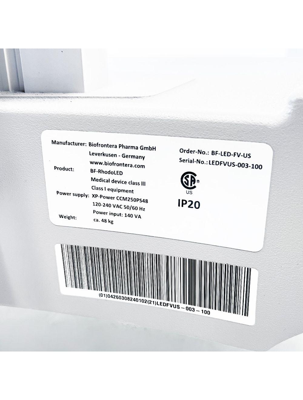 Biofrontera Pharma GmbH BF-RhodoLED Red Light Lamp Therapy Keratosis PpIX Lesion