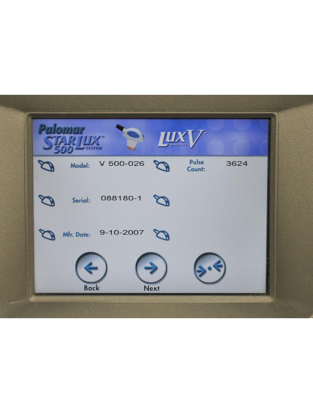 2007 Palomar StarLux 500 LuxV Lux System V HandPiece LASER Cynosure Low Shots image 8