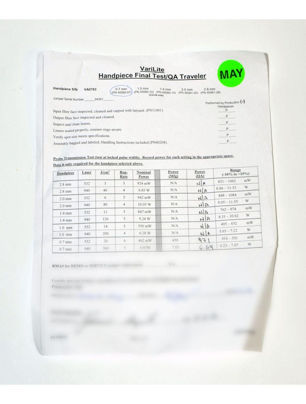Iridex Varilite 532 940 Diode Laser .7mm Spot Fiber HandPiece Lesions Acne NEW image 5