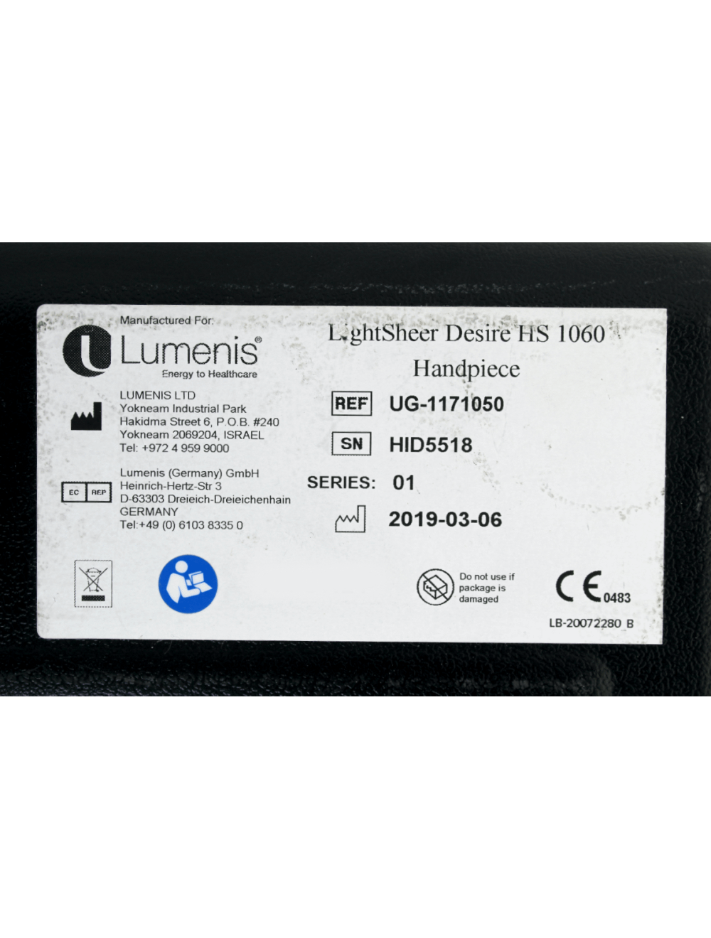 Lumenis Lightsheer HS Laser Hair Removal High Speed Handpiece 22x35 mm Desire image 7