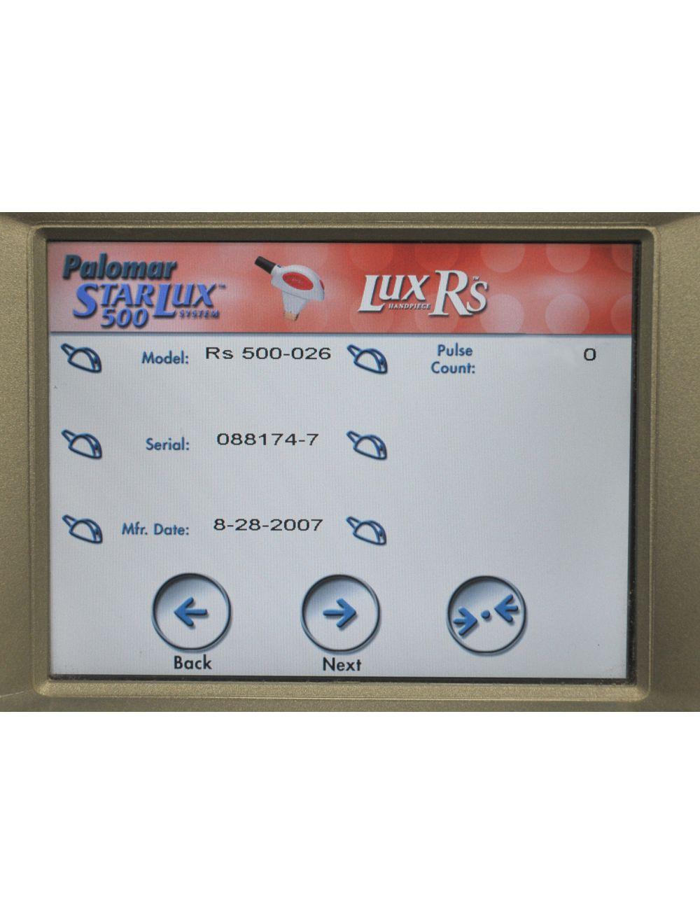 2007 Palomar LuxRs Handpiece IPL StarLux System Hand Piece Cynosure Lux Rs image 8