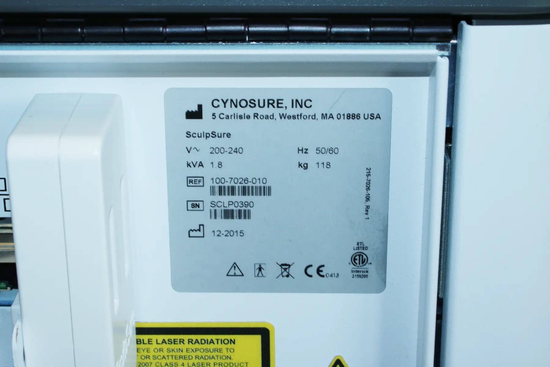 2015 Cynosure SculpSure Diode Laser 1060nm Body Sculpting Contouring System