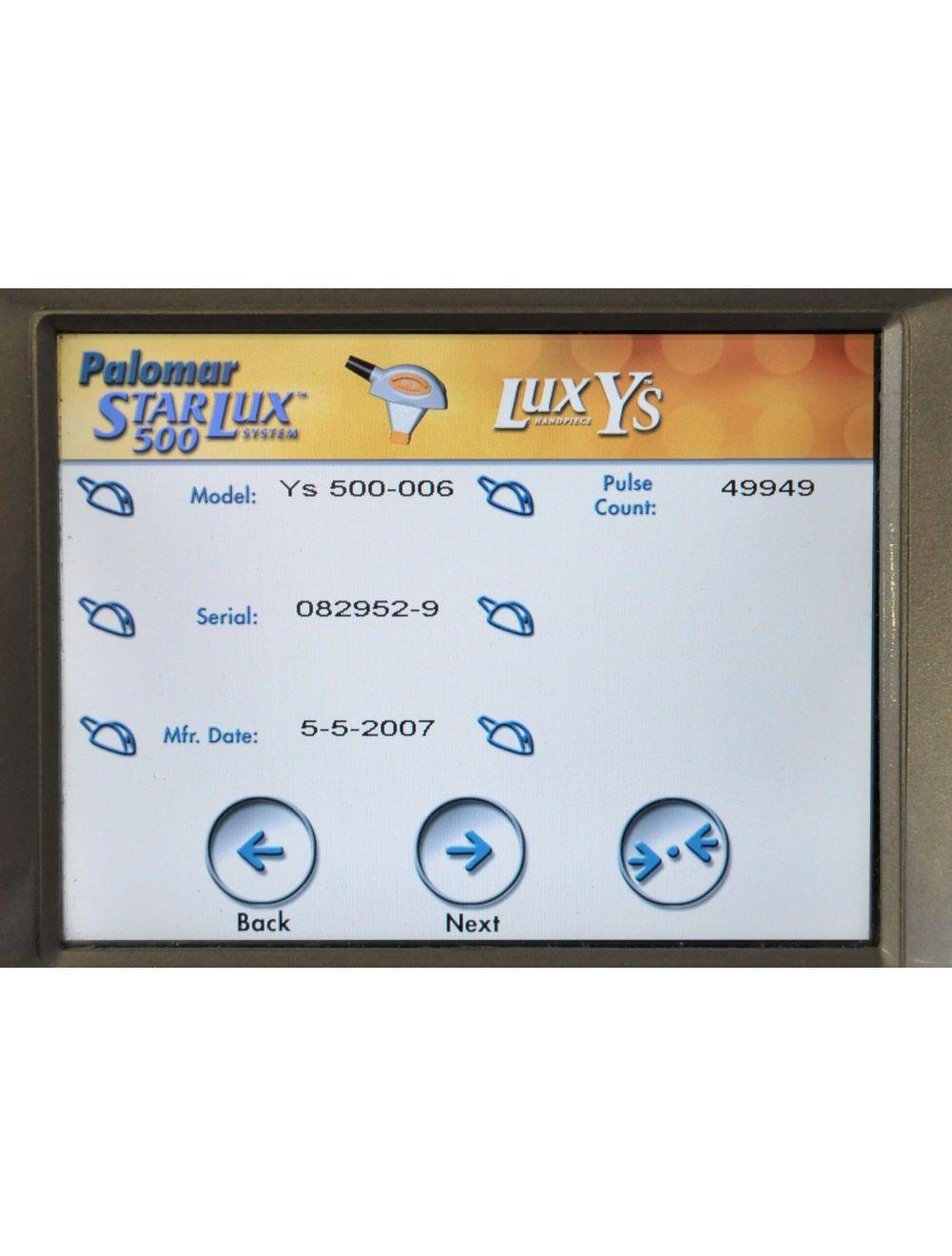 2007 Palomar StarLux 500 Laser System LuxYs Handpiece Lux Ys Hand Piece Cynosure image 8