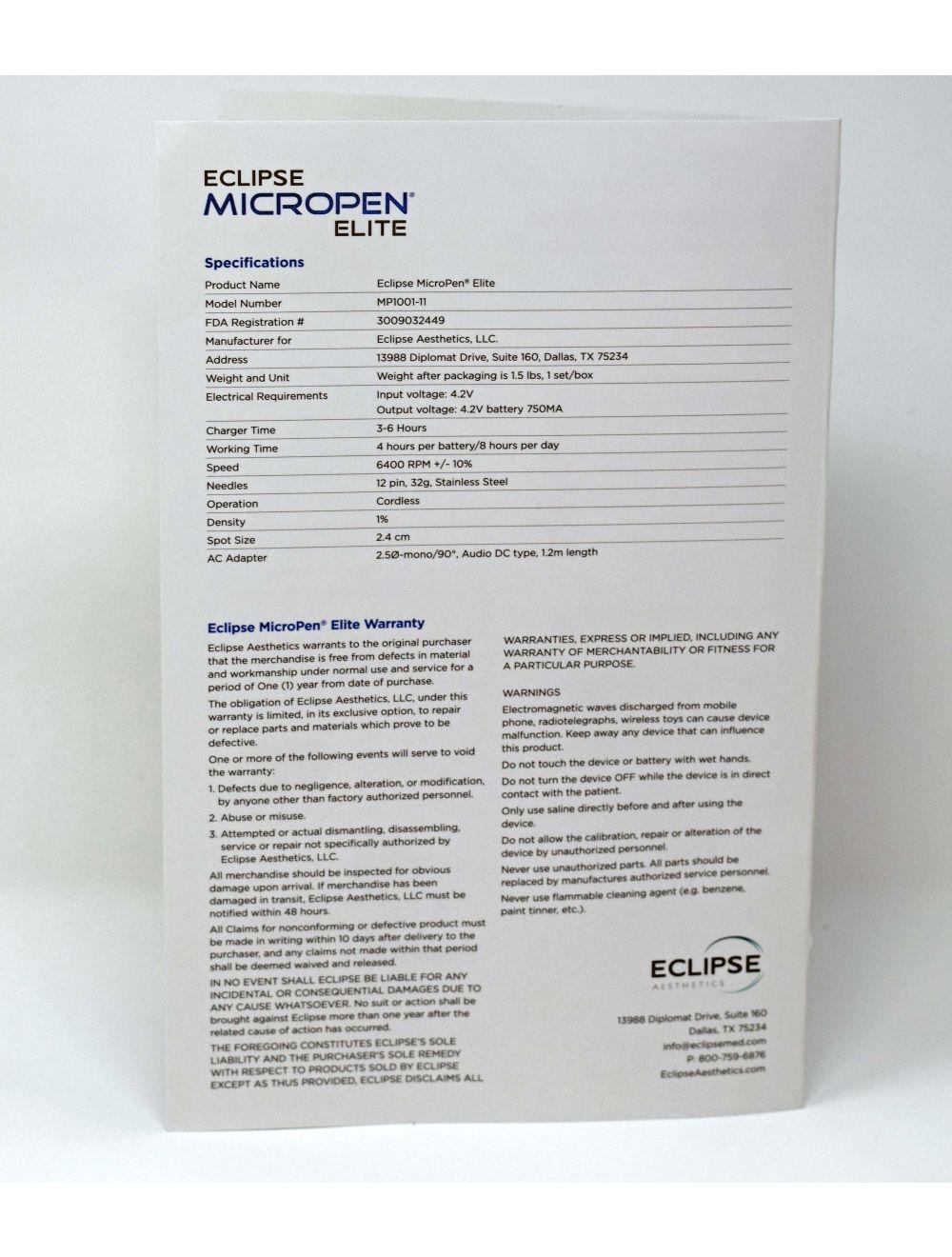 Eclipse Micropen Elite Aesthetics Silver MicroNeedling Pen - DEMO - w/ Brochures image 12