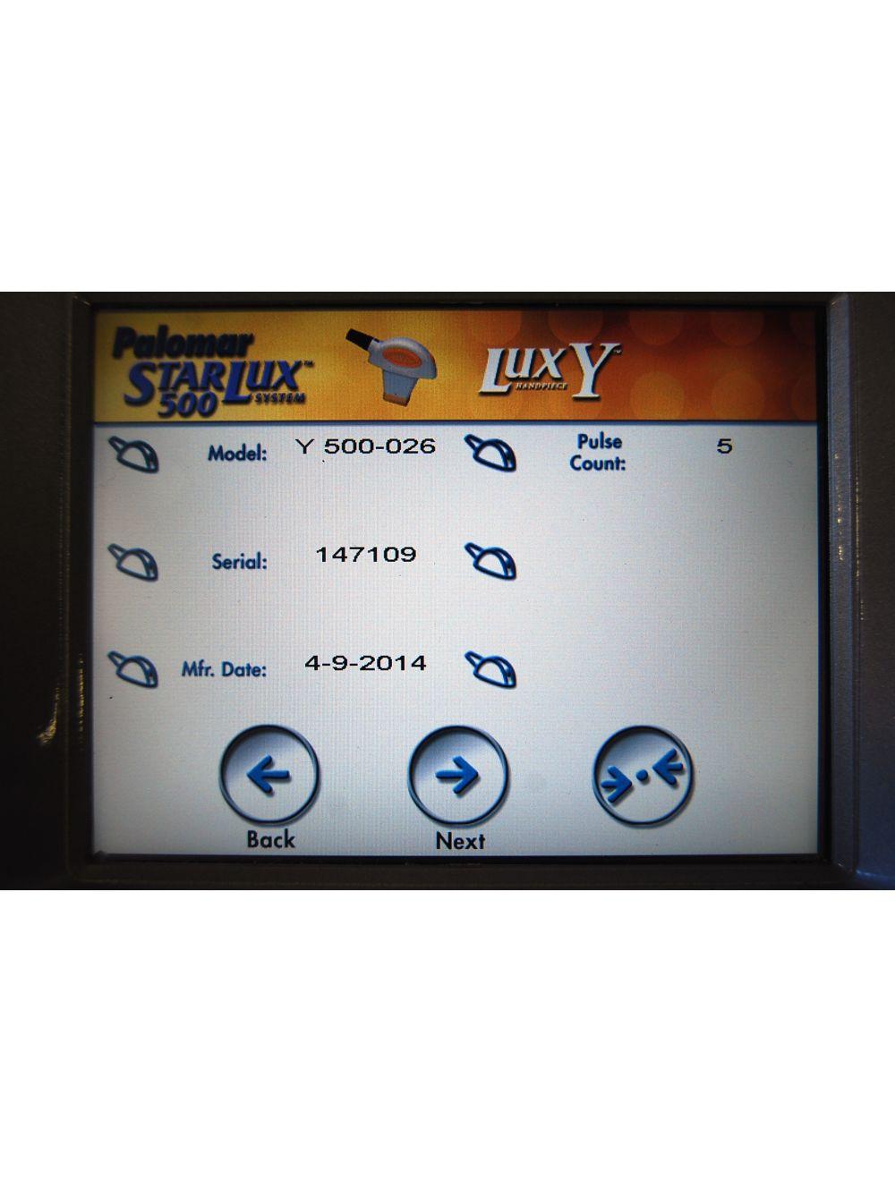 Palomar Lux Y 500 Handpiece 2014 Cynosure StarLux Hand Piece Star image 4