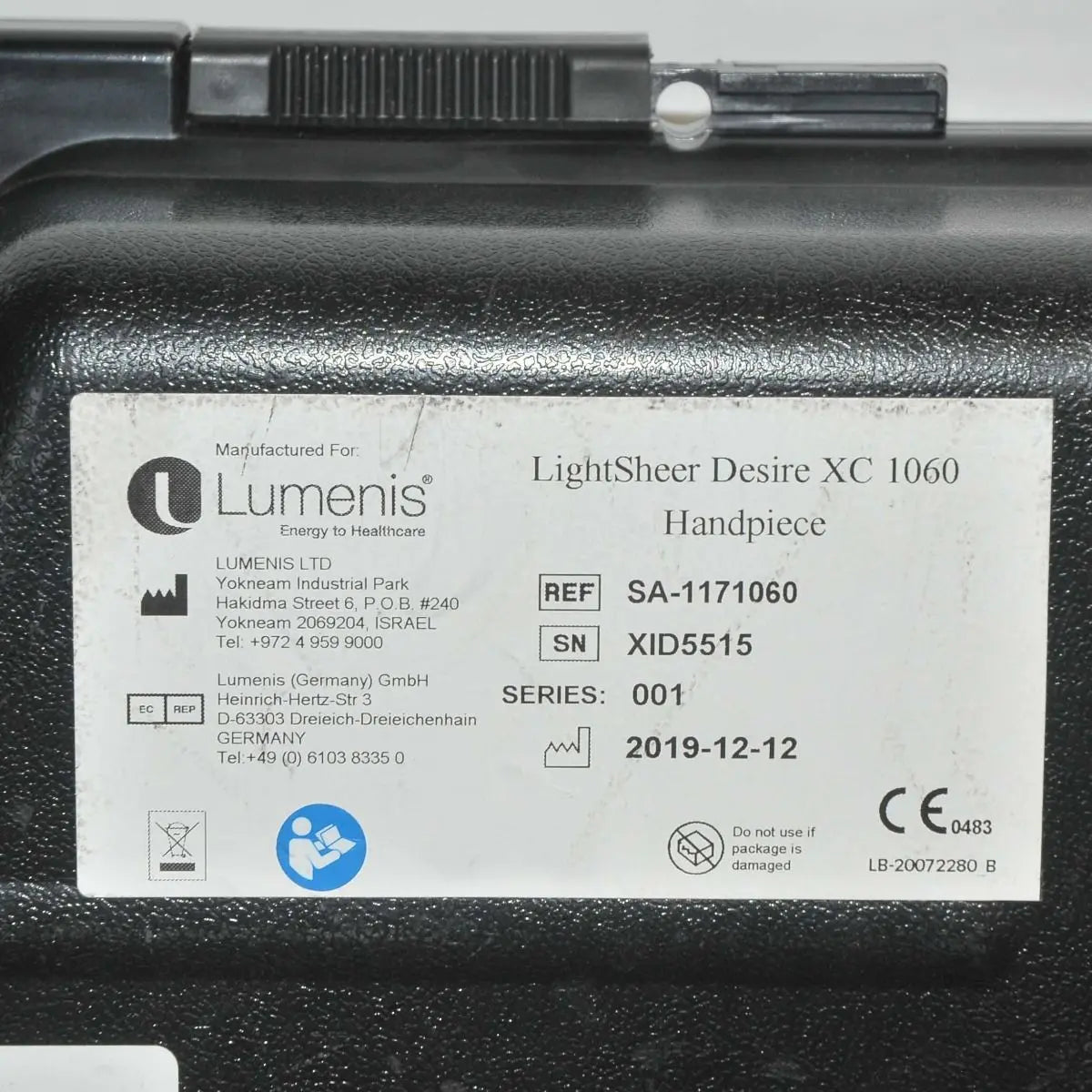 2019 Lumenis LightSheer Desire XC Diode Laser Hair Removal Chill Tip Handpiece