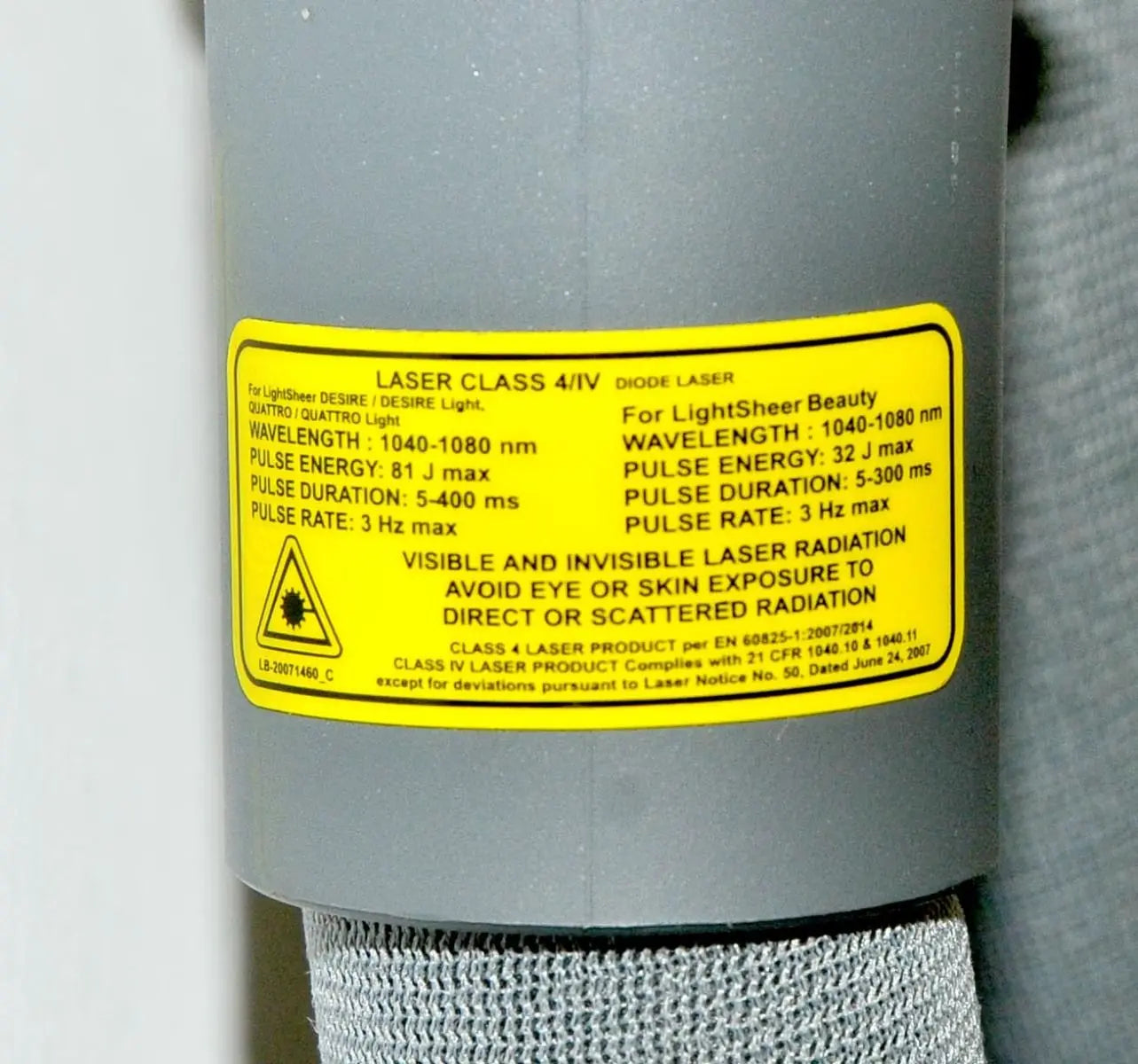 LightSheer Lumenis DESIRE ET 1064nm Laser Hair Removal Chill Tip Handpiece