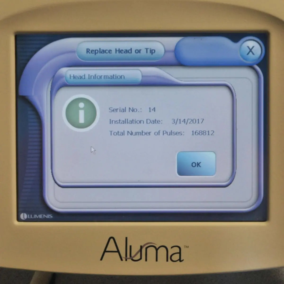 2008 Lumenis Aluma RF Vacuum Wrinkle Fine Line Skin Tightening RadioFrequency