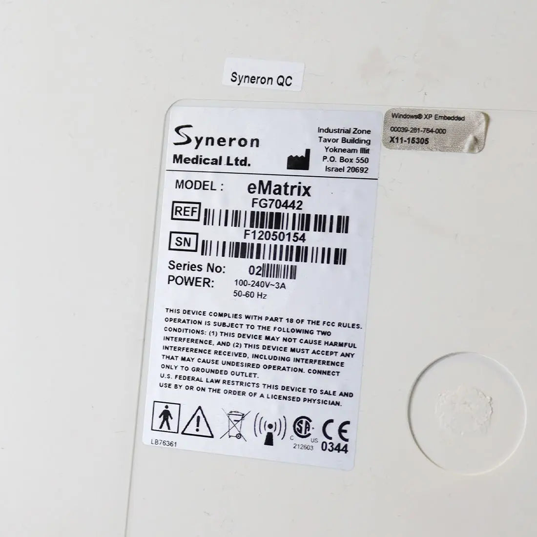 Syneron eMatrix Skin Rejuvenation TableTop Sublative RF System FG70442