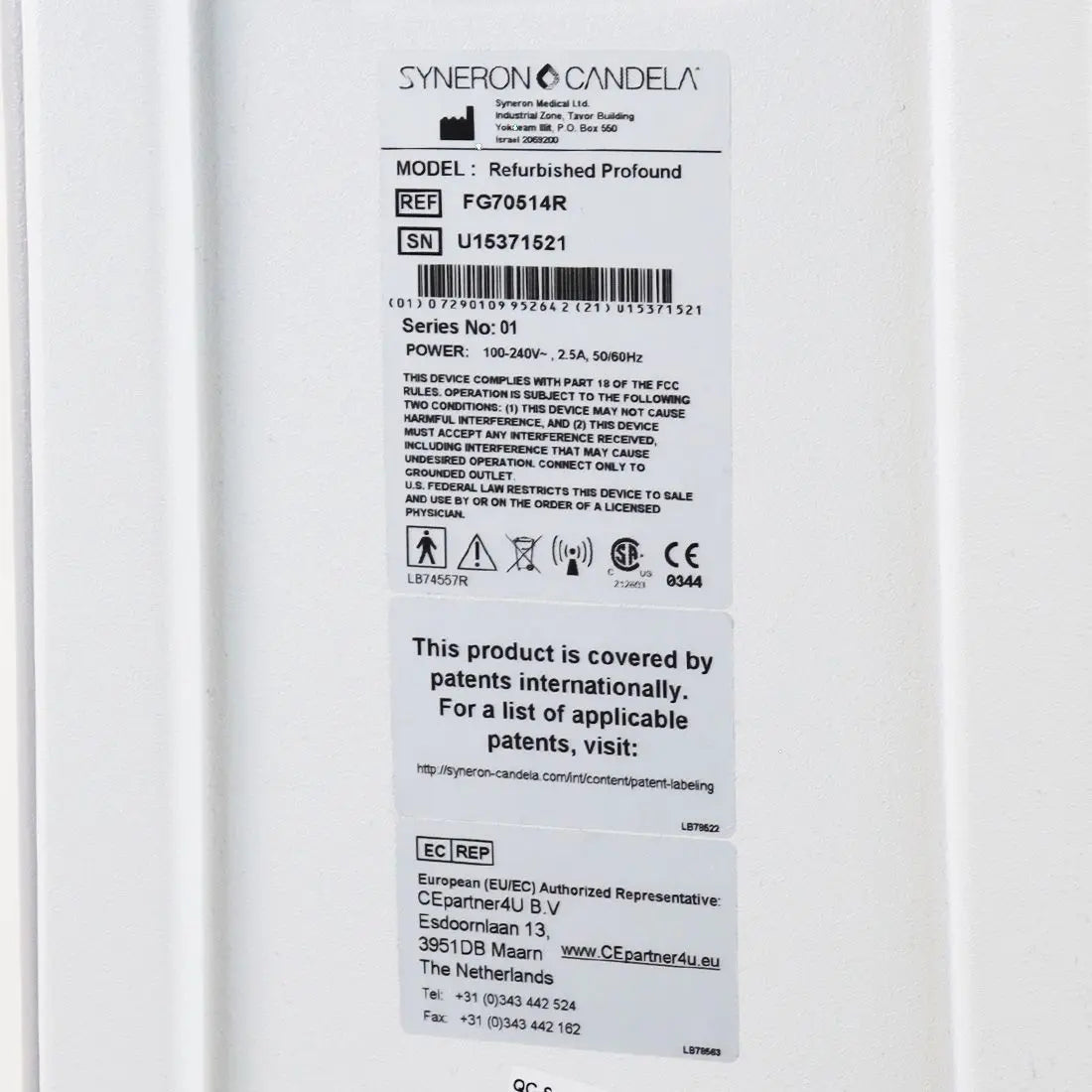 Syneron Candela Profound RF Microneedling Wrinkle Skin Tightening System Candela