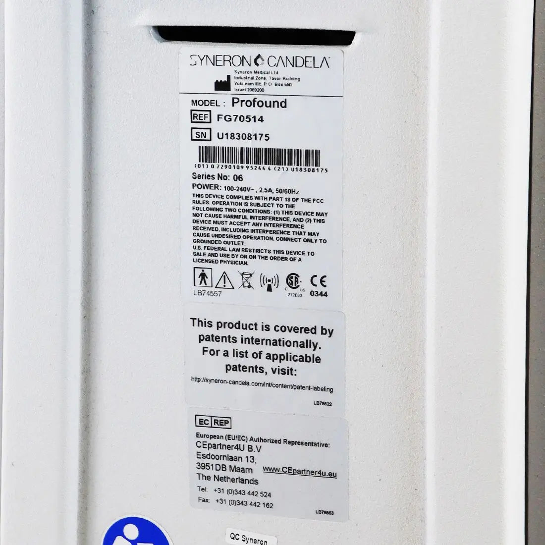 2018 Syneron Candela Profound RF Microneedling Wrinkle Skin Tightening System Candela