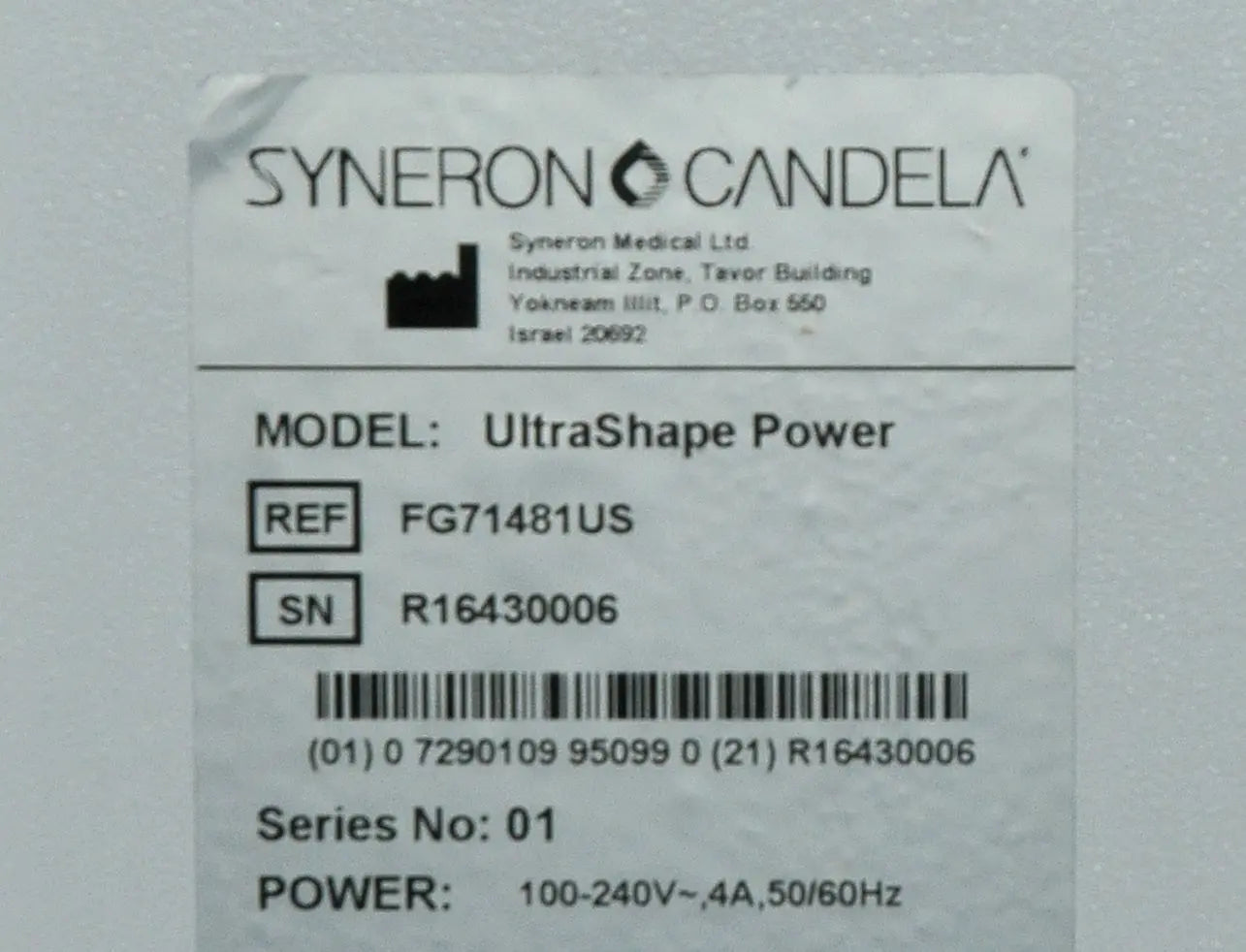 Syneron Candela UltraShape Power Ultrasound Fat Reduction Body Contouring System